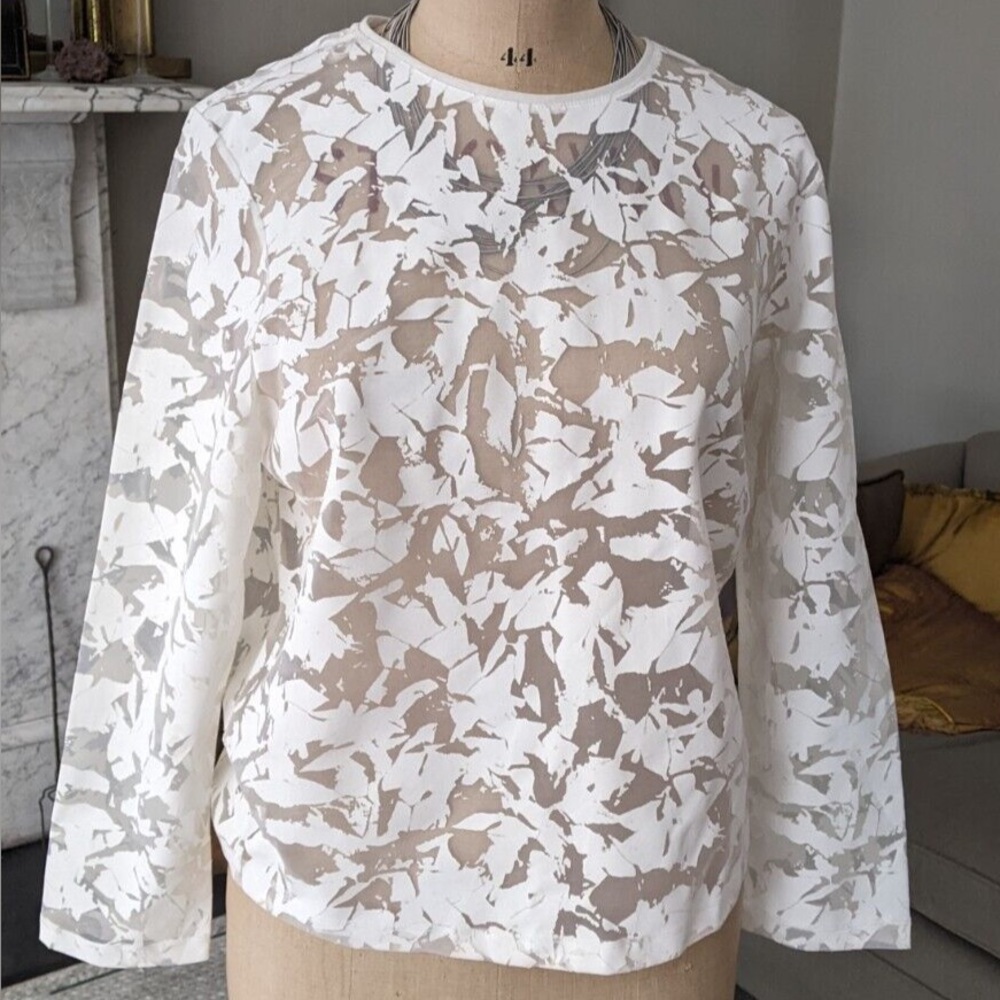 COS Throw On Mesh Sweater with Graphic Splatters